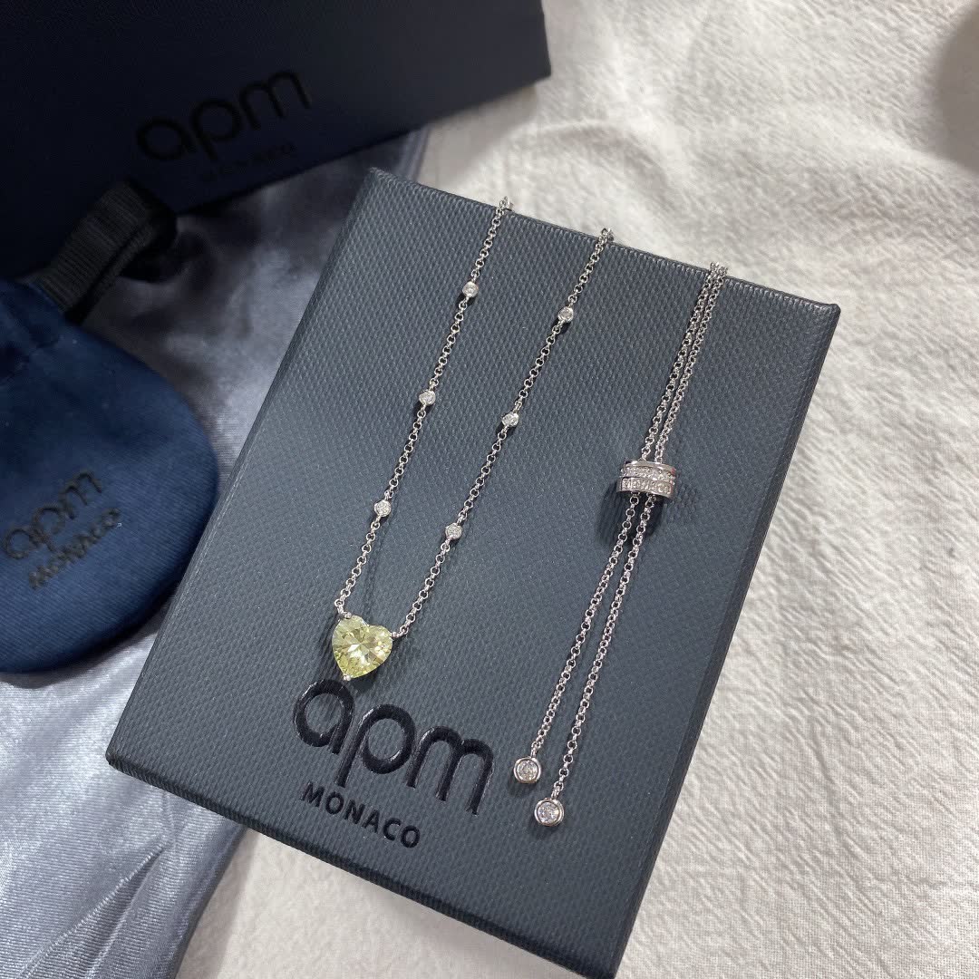 APM Monaco Heart-Shaped Blue Topaz Necklace